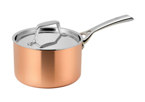 Lassan i Tri-ply copper 18cm sauce pan with lid and induction bottom
