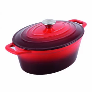 Cs Solingen støpejernsgryte Xanten oval 7,7 L - Rød 36x27,8 cm| Jerngryte