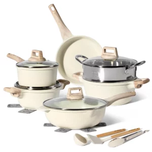 Just Perfecto 15-delt Nonstick Granite Grytesett – Beige