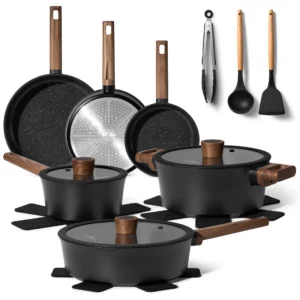 Just Perfecto 15-delers nonstick grytesett (svart)